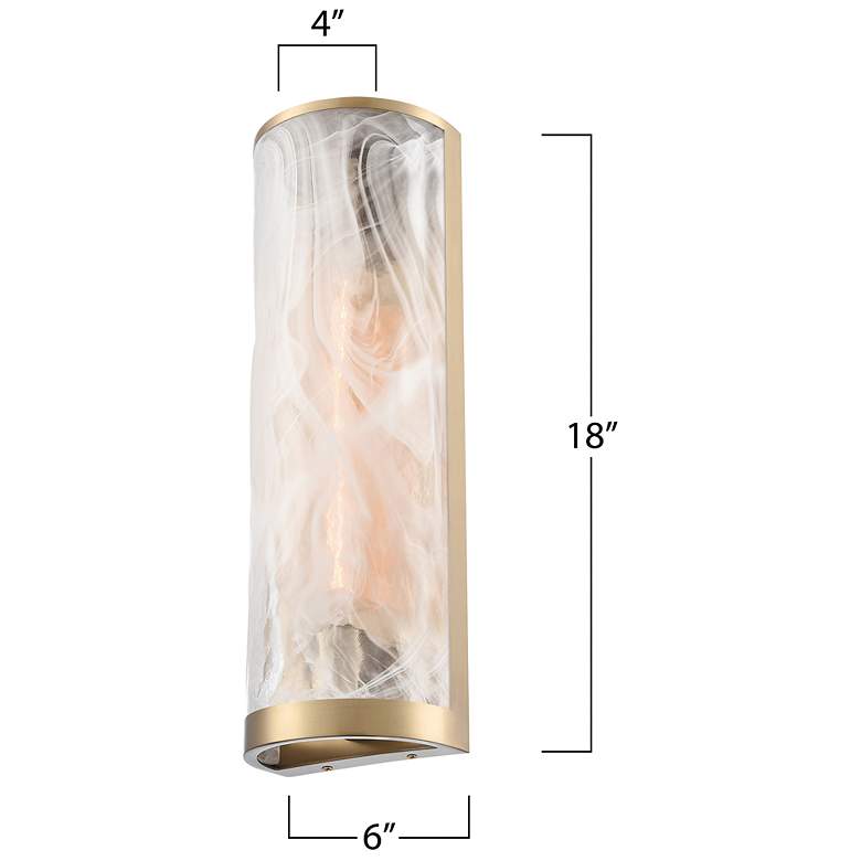Image 6 Skye 17.99"H 2-Light Brushed Brass Wall Sconce w/ Wispy White Shade more views