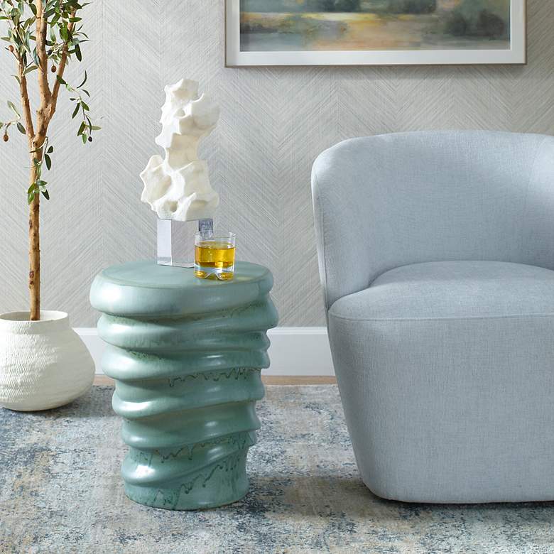 Image 1 Skye 17 3/4" Blue Garden Stool