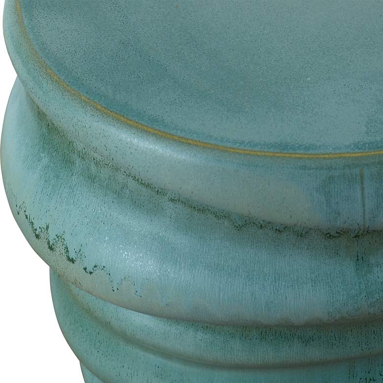 Image 3 Skye 17 3/4" Blue Garden Stool more views