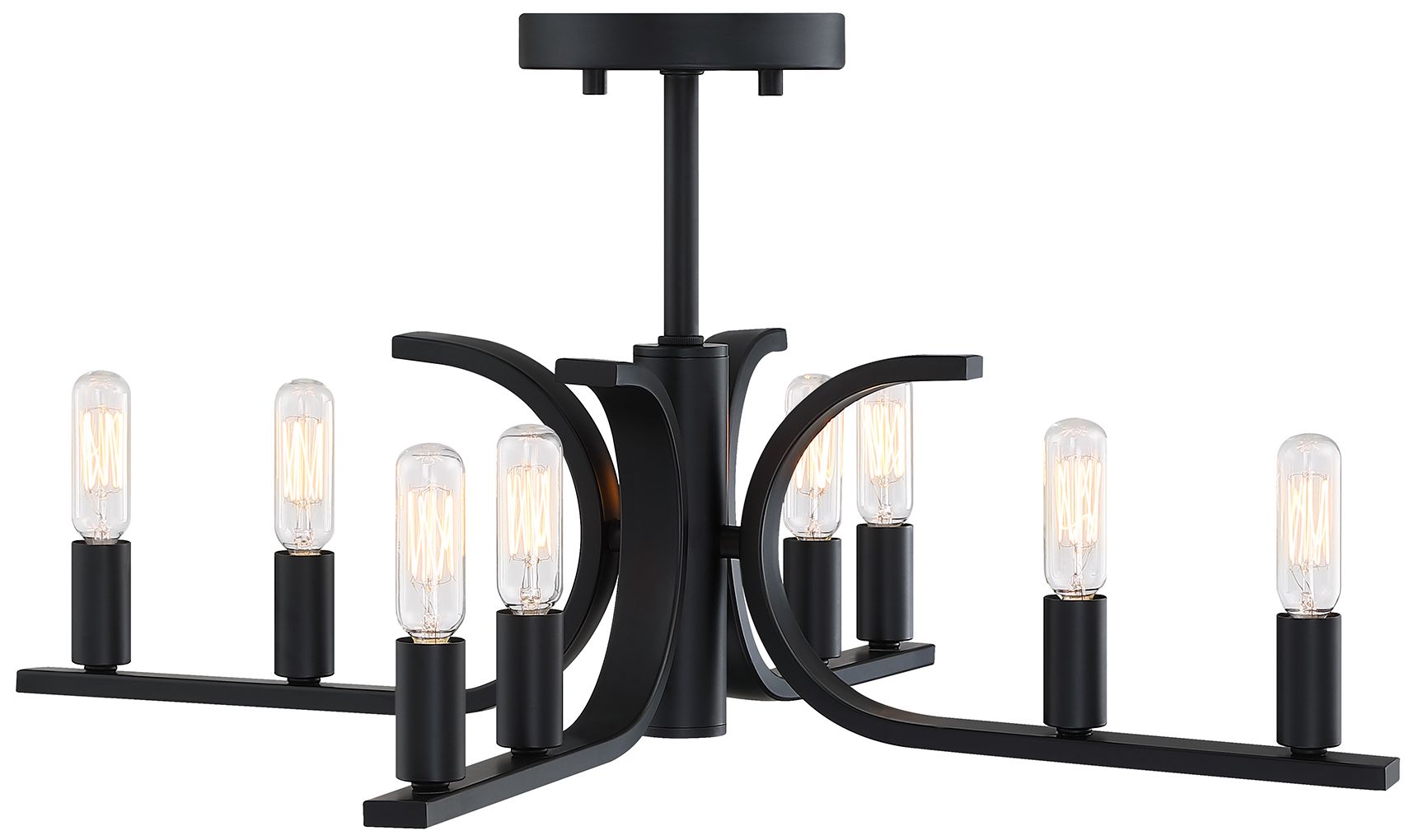 Image 3 Skye 22.75 in. 8-Light Matte Black Minimalist Semi Flush Mount more views