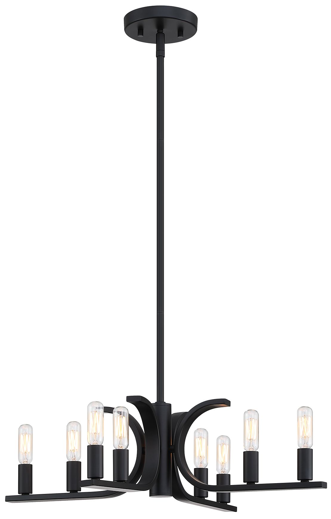 Image 5 Skye 22.75 in. 8-Light Matte Black Minimalist Semi Flush Mount more views