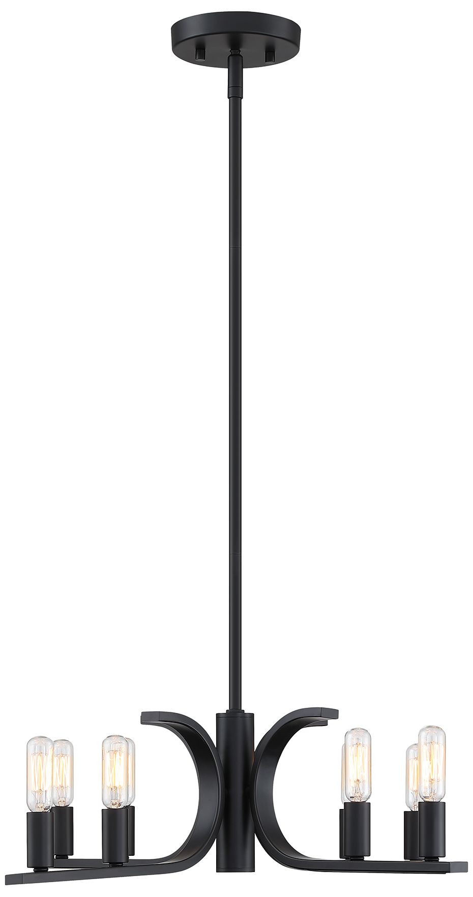 Image 6 Skye 22.75 in. 8-Light Matte Black Minimalist Semi Flush Mount more views