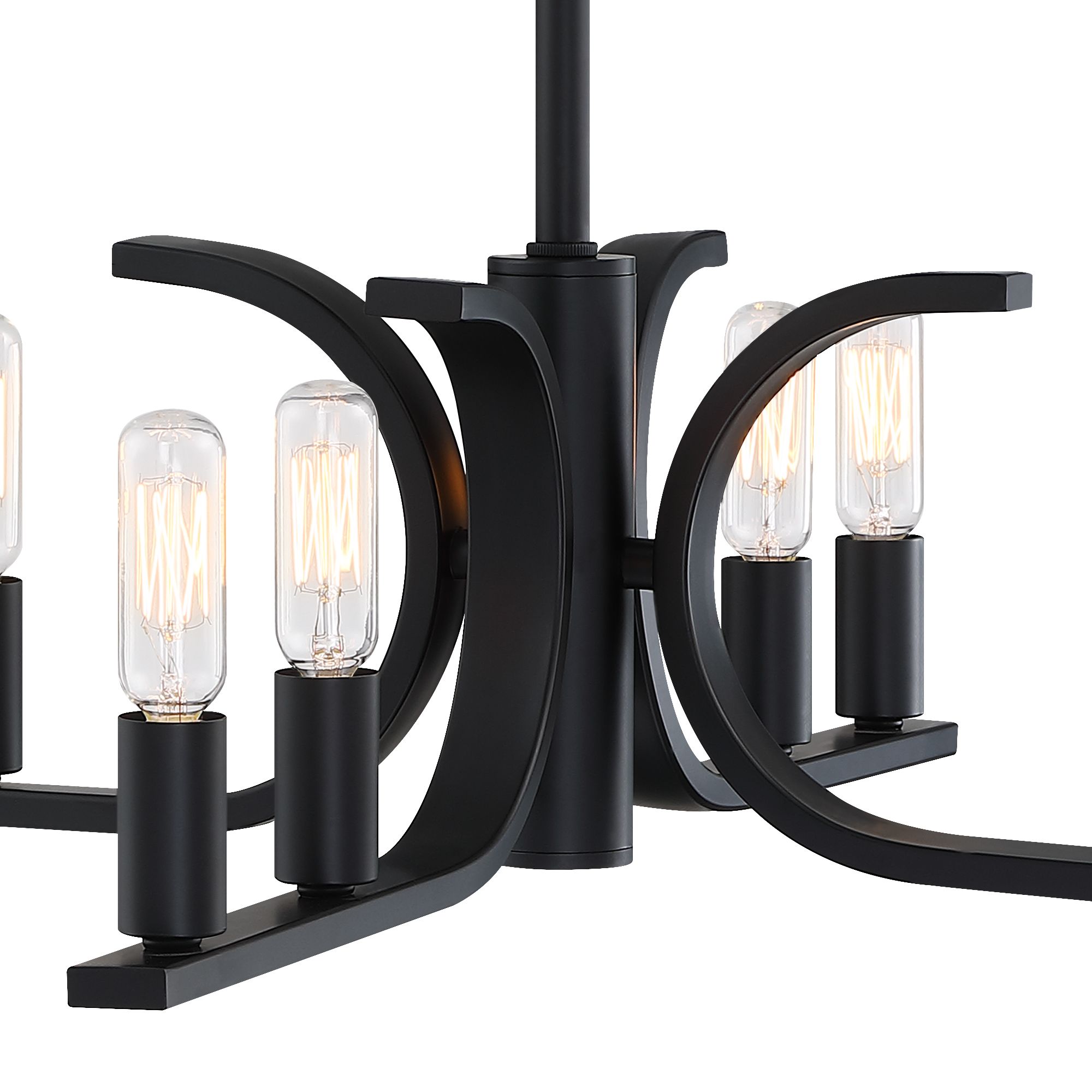 Image 7 Skye 22.75 in. 8-Light Matte Black Minimalist Semi Flush Mount more views