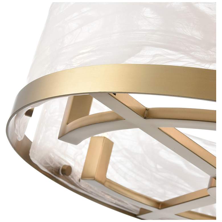 Image 5 Skye 24.02"W 6-Light Brushed Brass Chandelier w/ Wispy White Shade more views