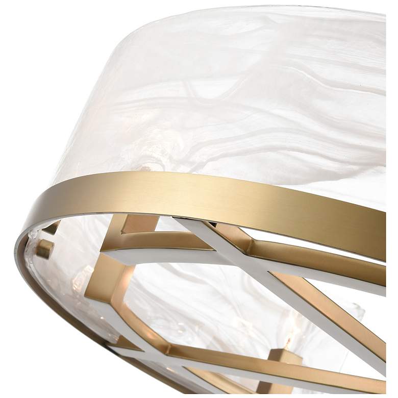 Image 5 Skye 28" Wide 8-Light Brushed Brass Chandelier w/ Wispy White Shade more views