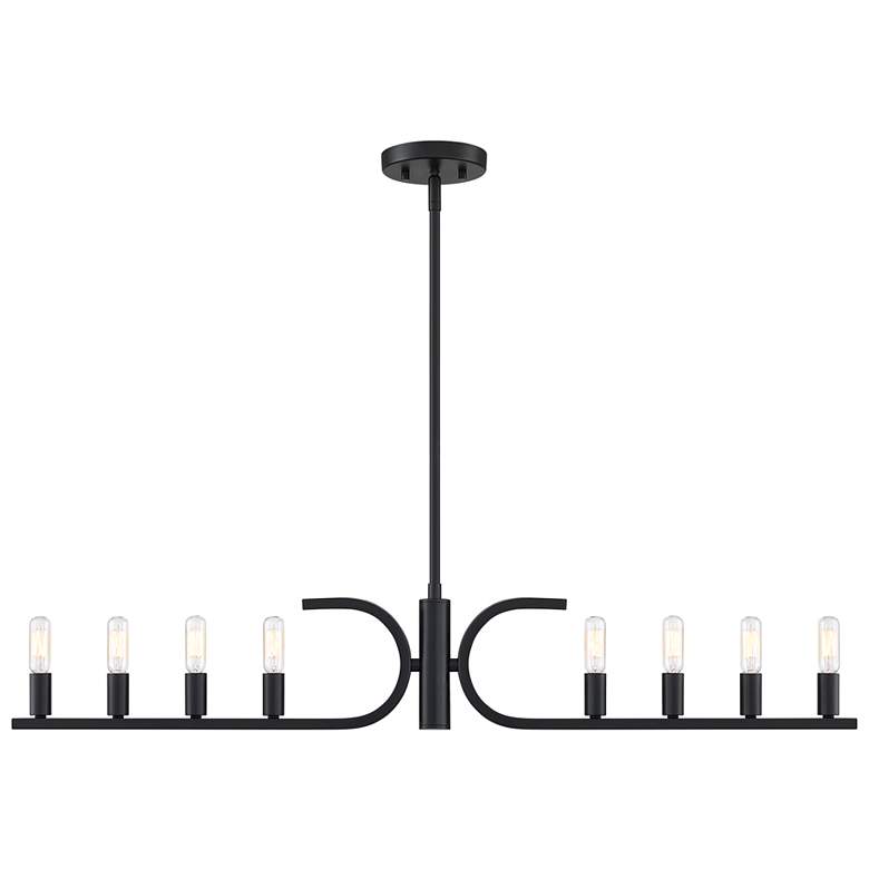 Image 1 Skye 60 Watt 8-Light Matte Black Minimalist Island Light