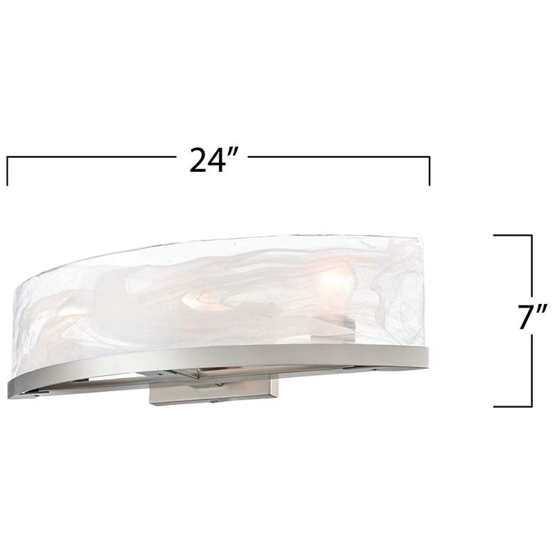 Image 3 Skye 7.01"H 3-Light Nickel Bathroom Vanity w/ Wispy White Shade more views