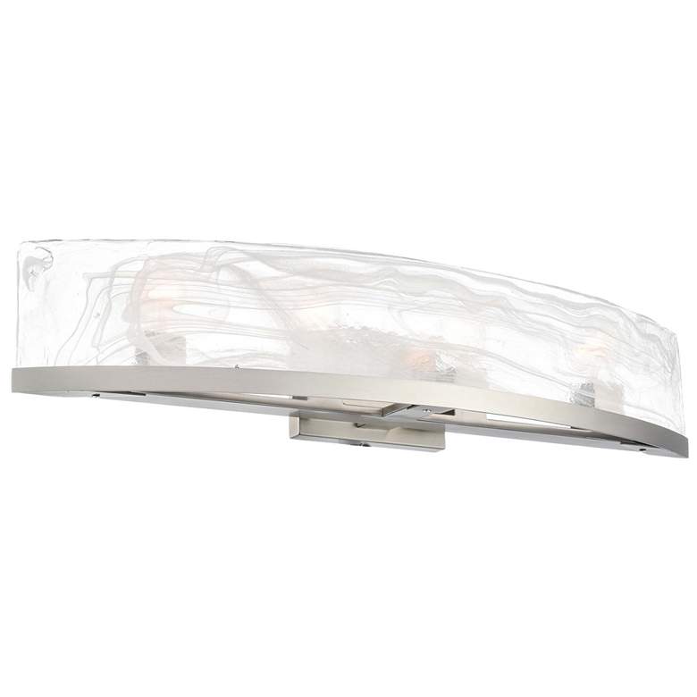 Image 1 Skye 7.01"H 4-Light Nickel Bathroom Vanity w/ Wispy White Shade