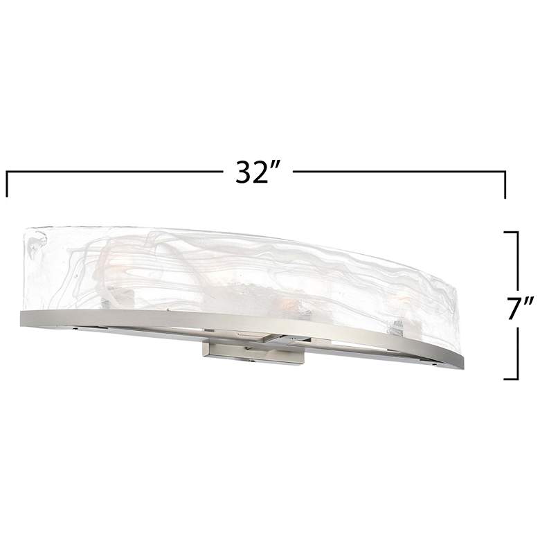 Image 3 Skye 7.01"H 4-Light Nickel Bathroom Vanity w/ Wispy White Shade more views