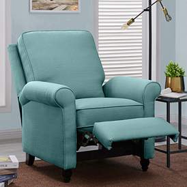 Image1 of Skye Blue Push Back Recliner Chair