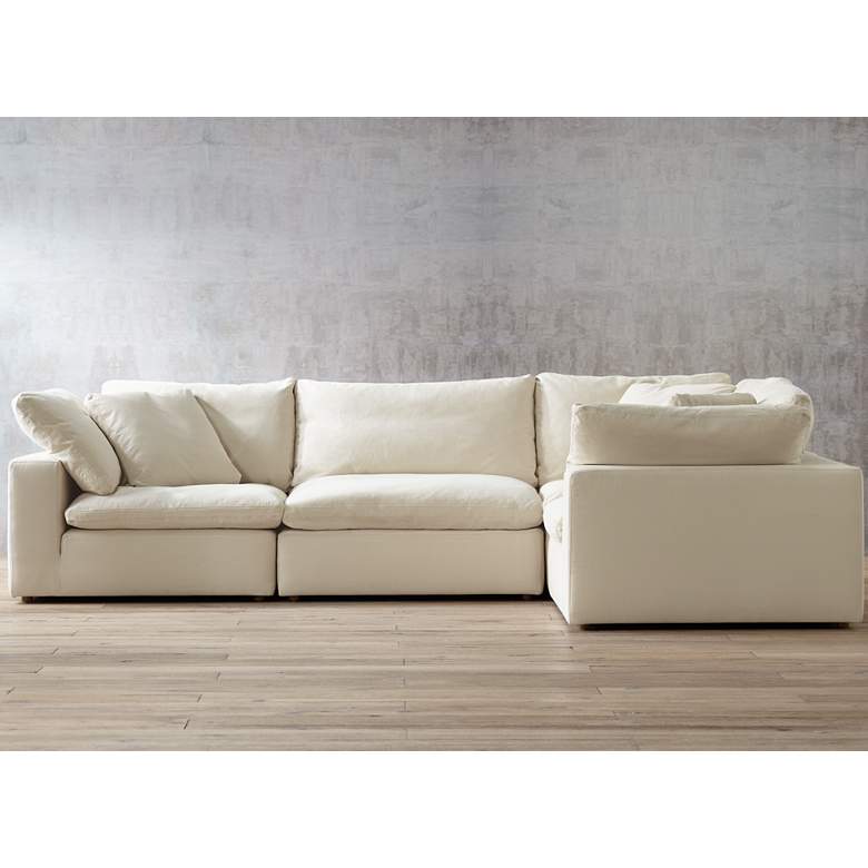 Image 1 Skye Classic Natural Linen 4-Pc Corner Modular Sectional