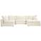 Skye Classic Natural Linen 5-Piece Modular with Ottoman
