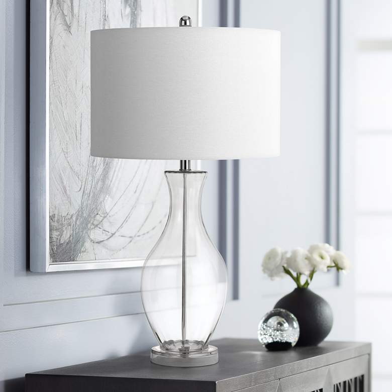 Image 1 Skye Clear Glass Vase Table Lamp