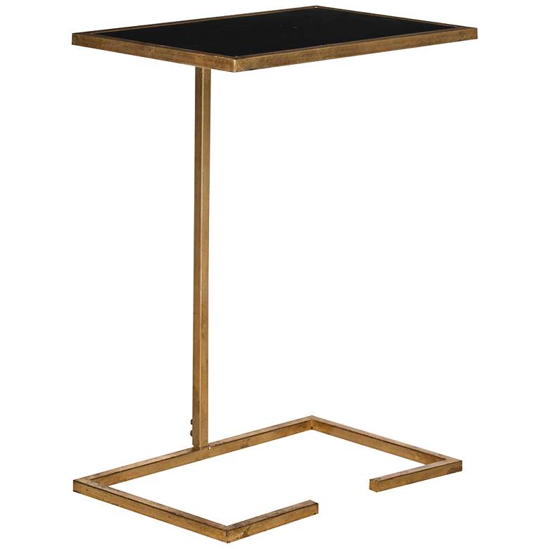 Image 1 Skye Gold and Black Glass Accent Table