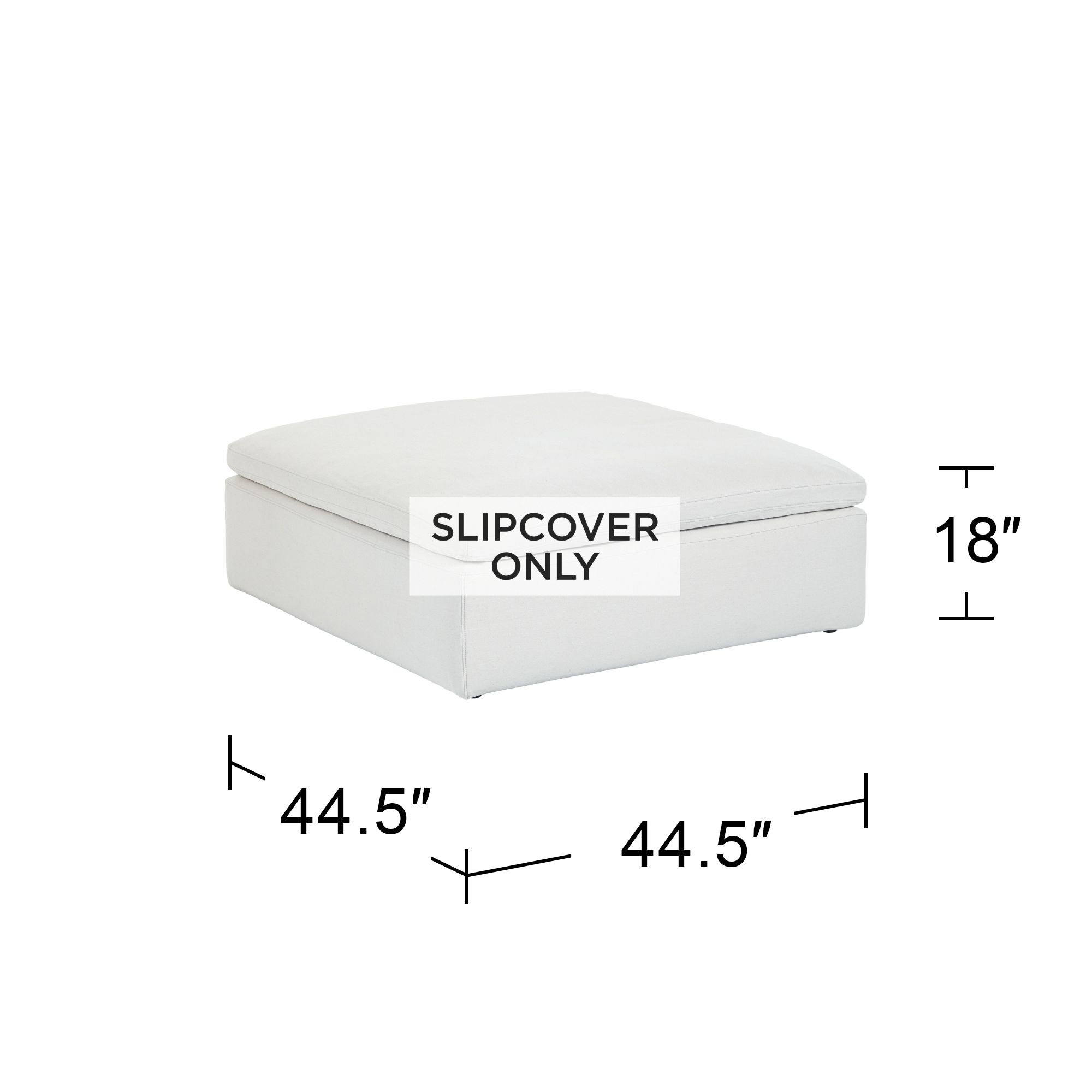 Image 5 Skye Peyton Pearl White Slipcover Ottoman more views