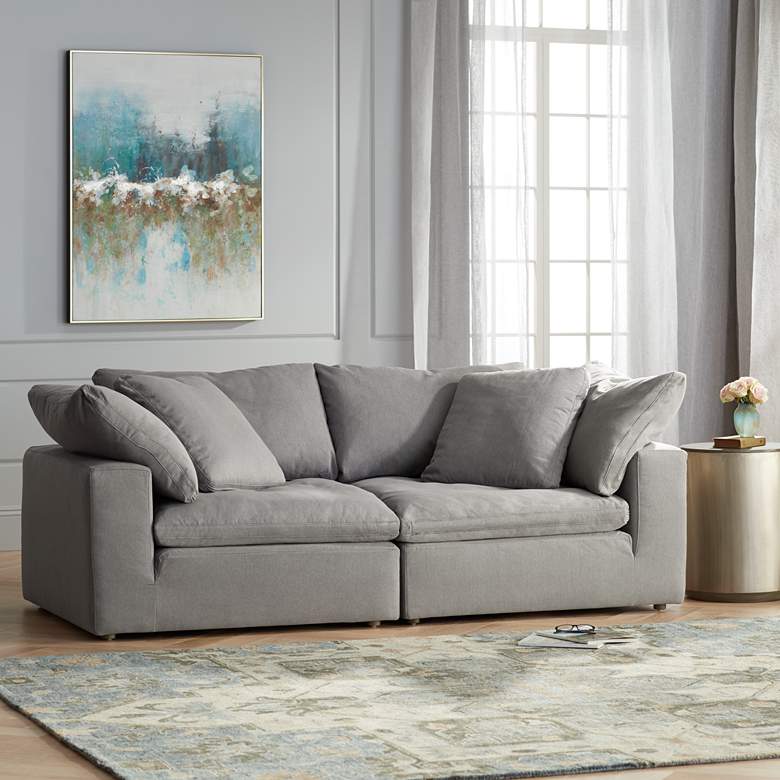 Image 1 Skye Peyton Slate Gray Modular 2-Piece Loveseat