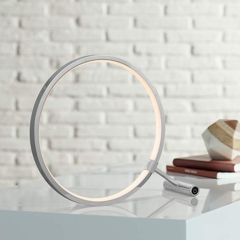 Image 1 Skylar 12" High Polished Chrome LED Accent Table Lamp