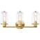 Skylar 24.5 in. 3-Light Brushed Gold Vanity Light with Clear Glass Shades