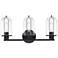 Skylar 24.5 in. 3-Light Matte Black Vanity Light with Clear Glass Shades