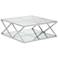 Skylar 40" Wide Mirrored and Chrome Modern Coffee Table