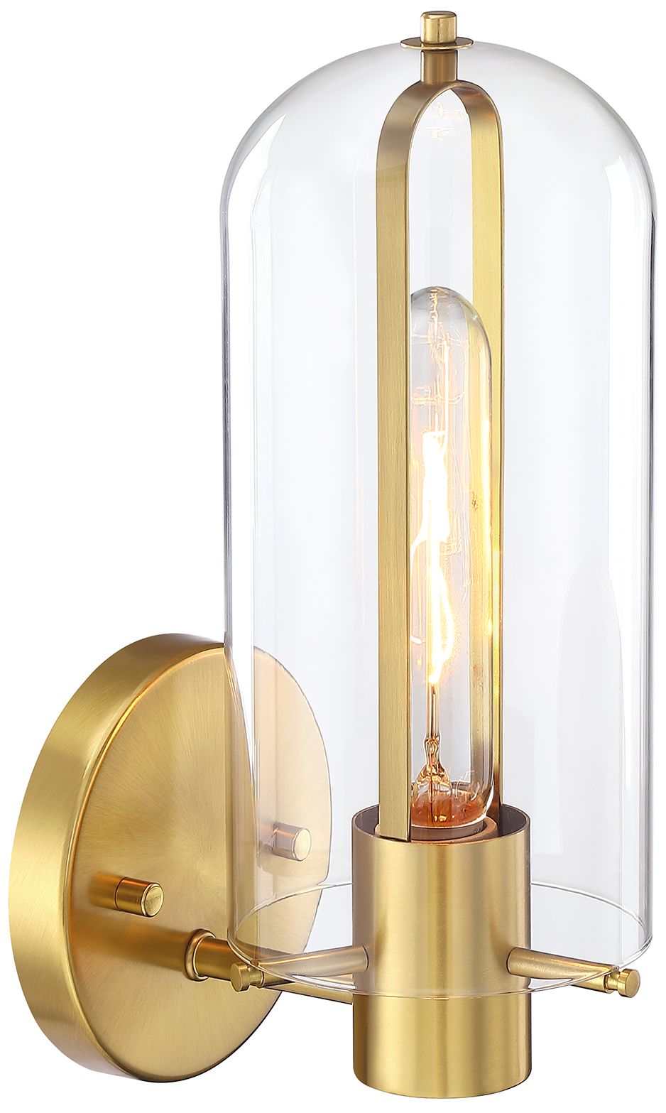 Image 5 Skylar 5.25 in. 1-Light Brushed Gold Wall Sconce Light more views