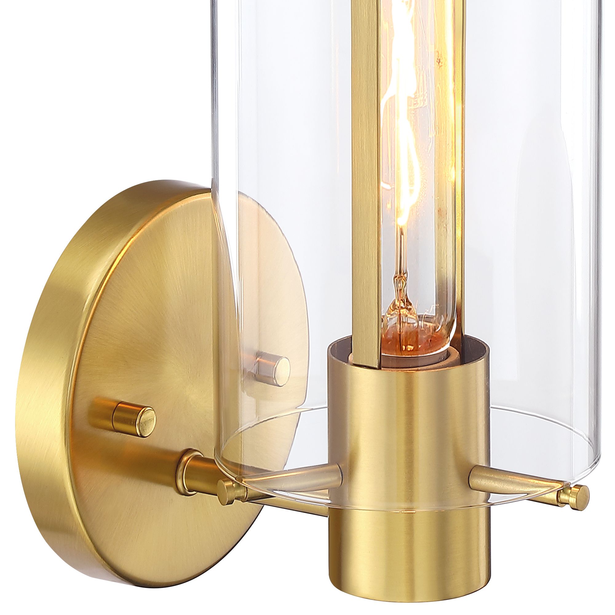 Image 6 Skylar 5.25 in. 1-Light Brushed Gold Wall Sconce Light more views