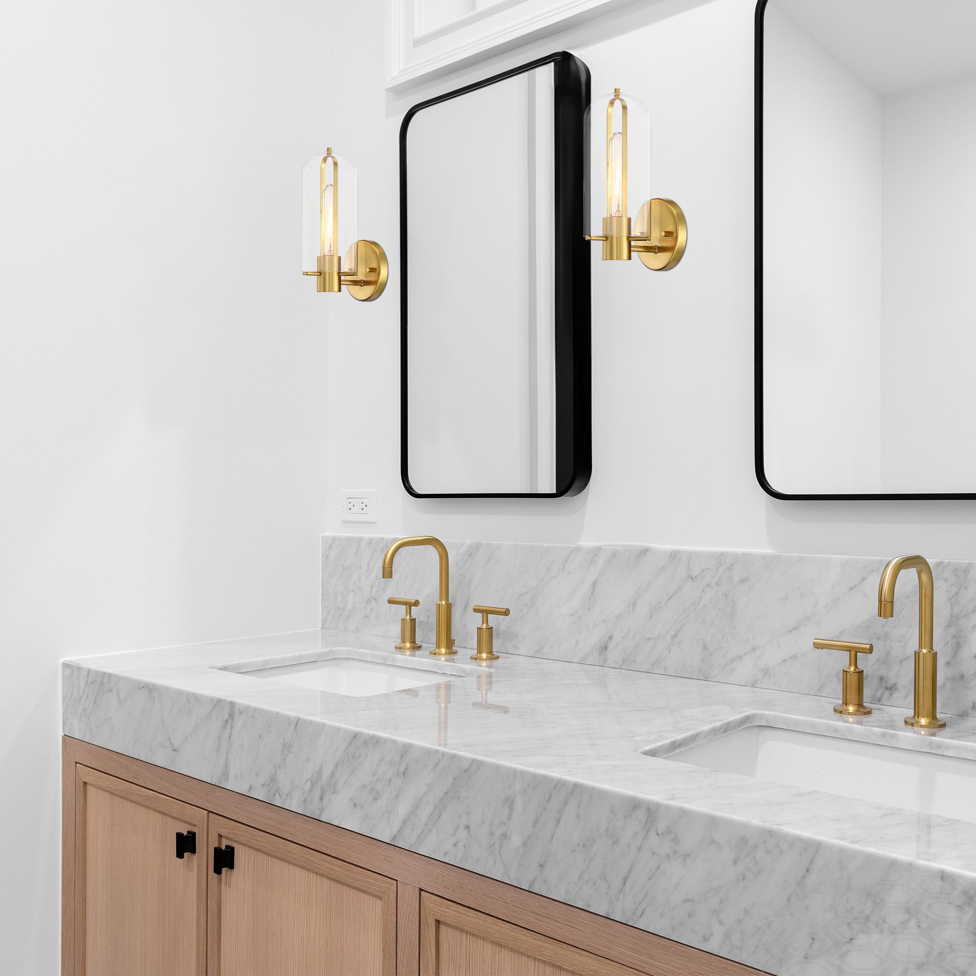 Skylar 5.25 in. 1-Light Brushed Gold Wall Sconce Light