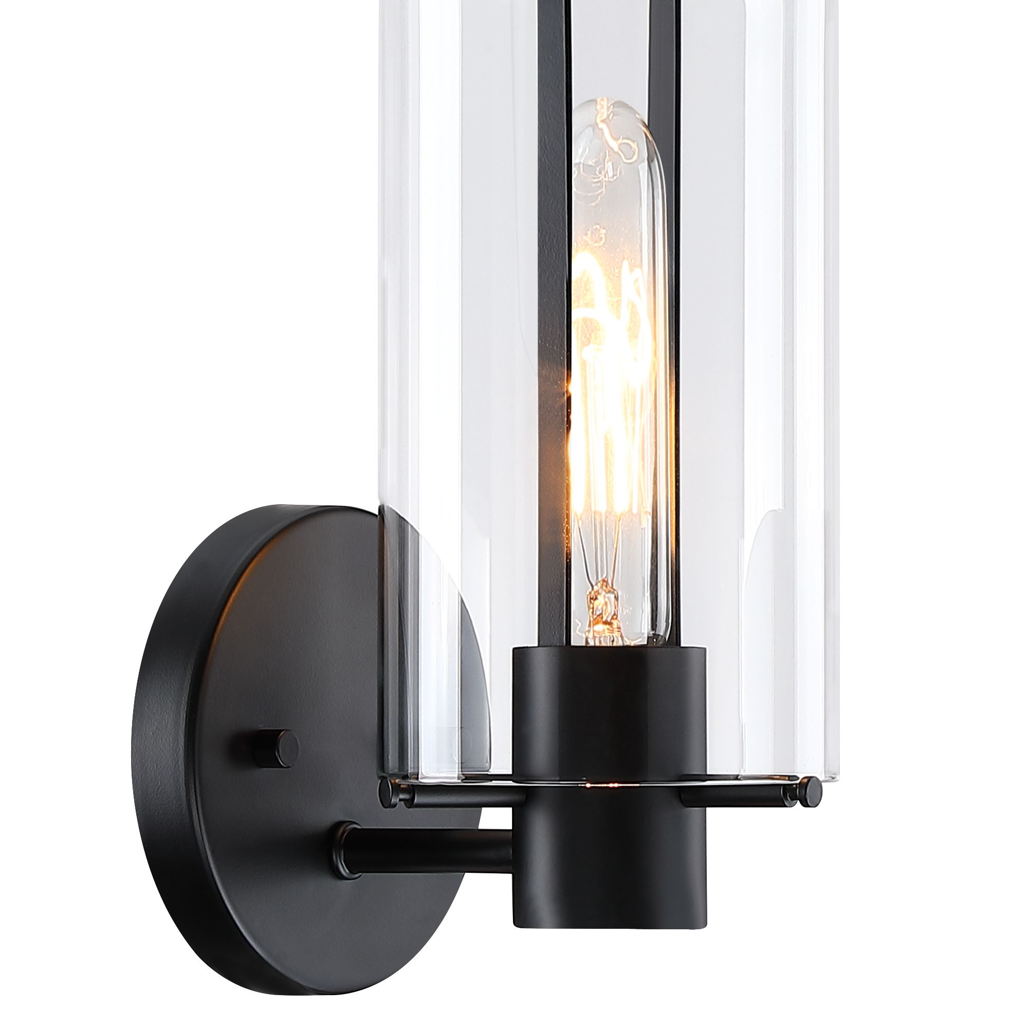 Image 7 Skylar 5.25 in. 1-Light Matte Black Wall Sconce Light more views