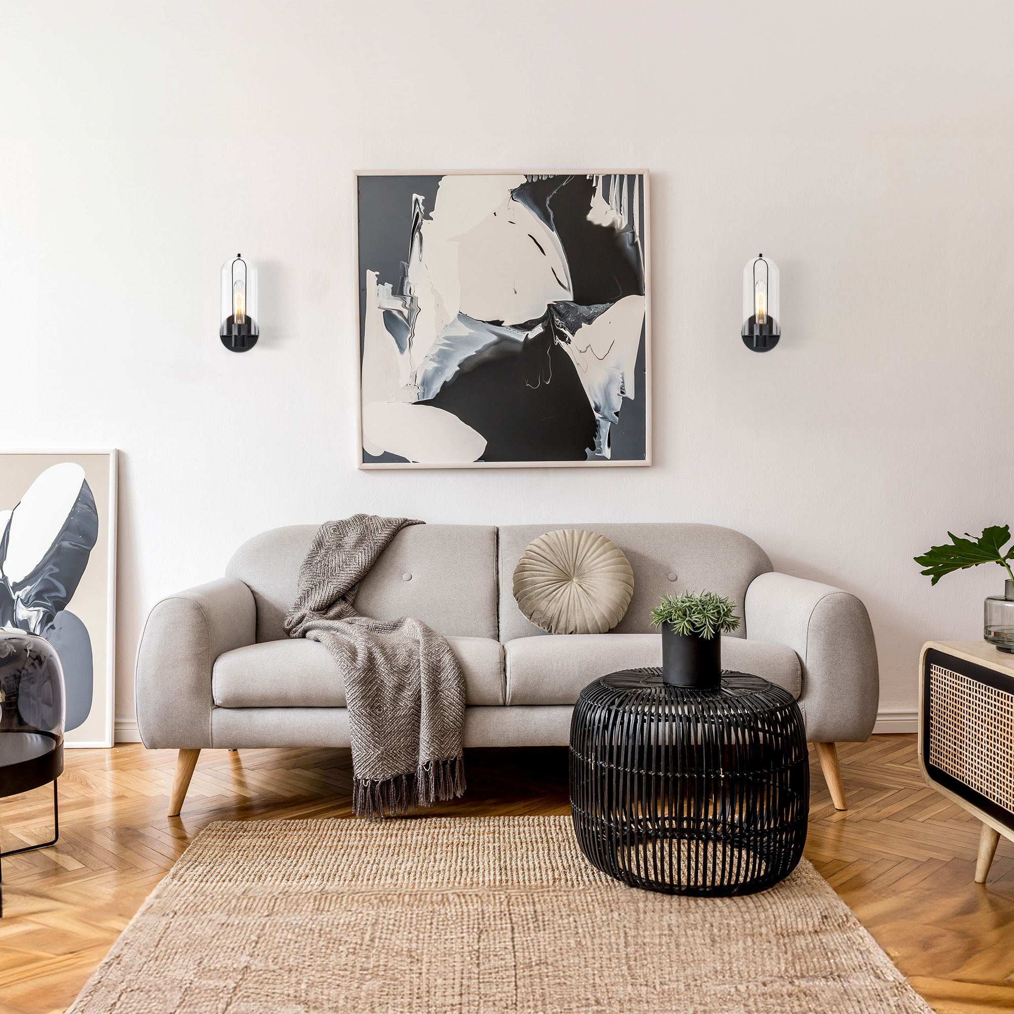 Skylar 5.25 in. 1-Light Matte Black Wall Sconce Light