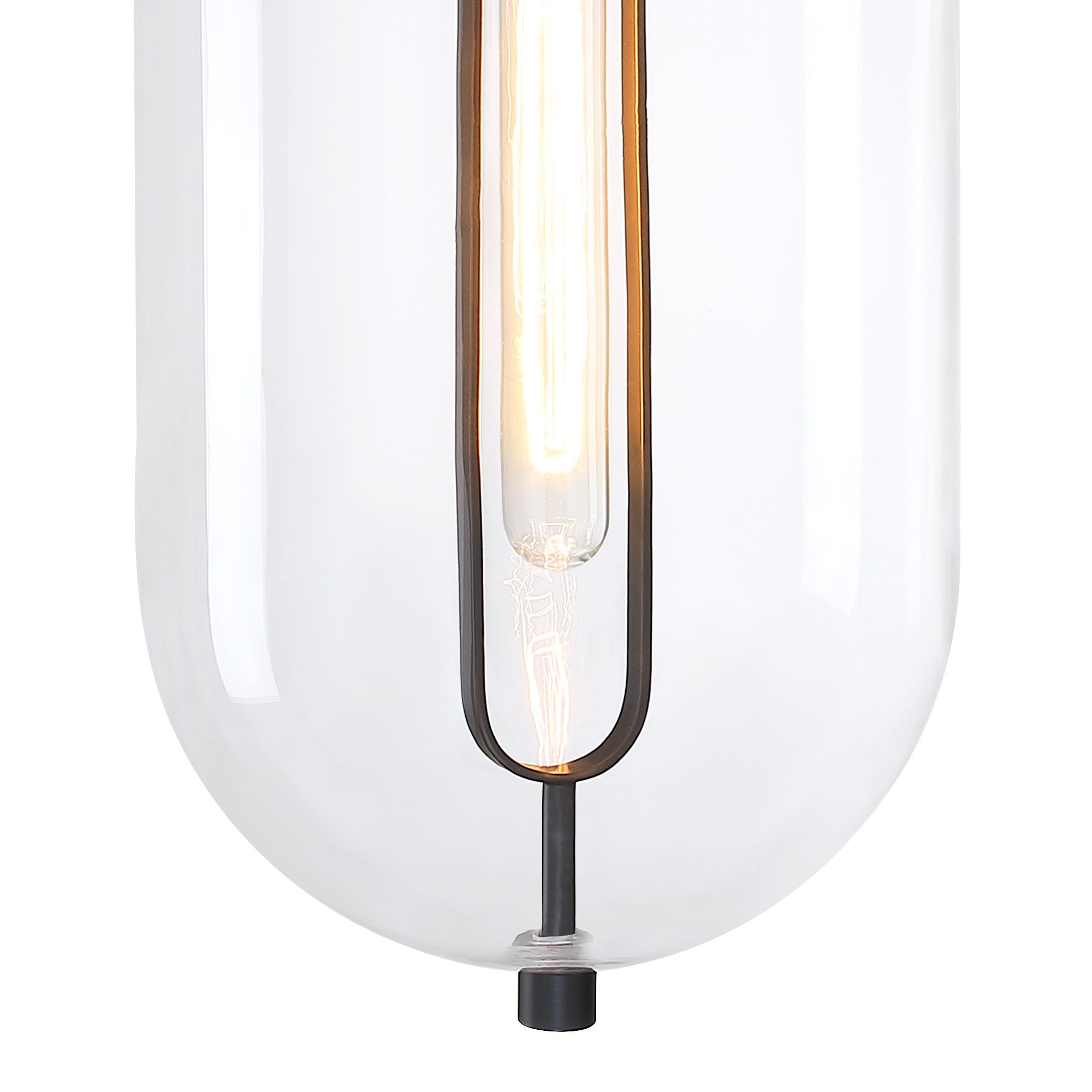 Image 3 Skylar 60Watt 1-Light 10"Matte Black Pendant Light with Glass Shade more views