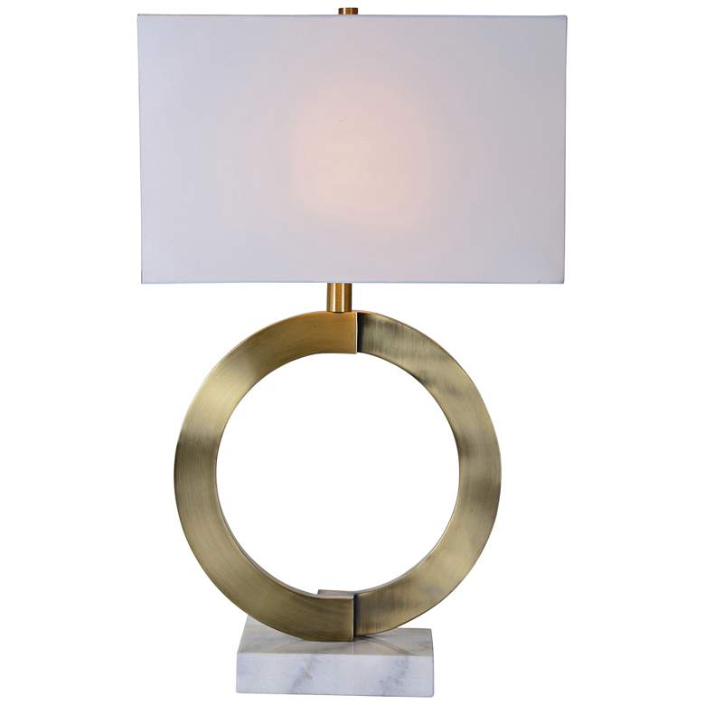 Image 2 Skylar Antique Bronze and White Marble Table Lamp