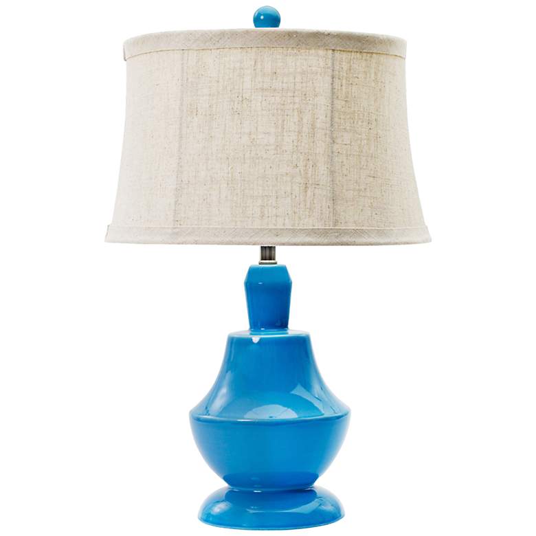 Image 1 Skylar Peacock Blue Ceramic Table Lamp