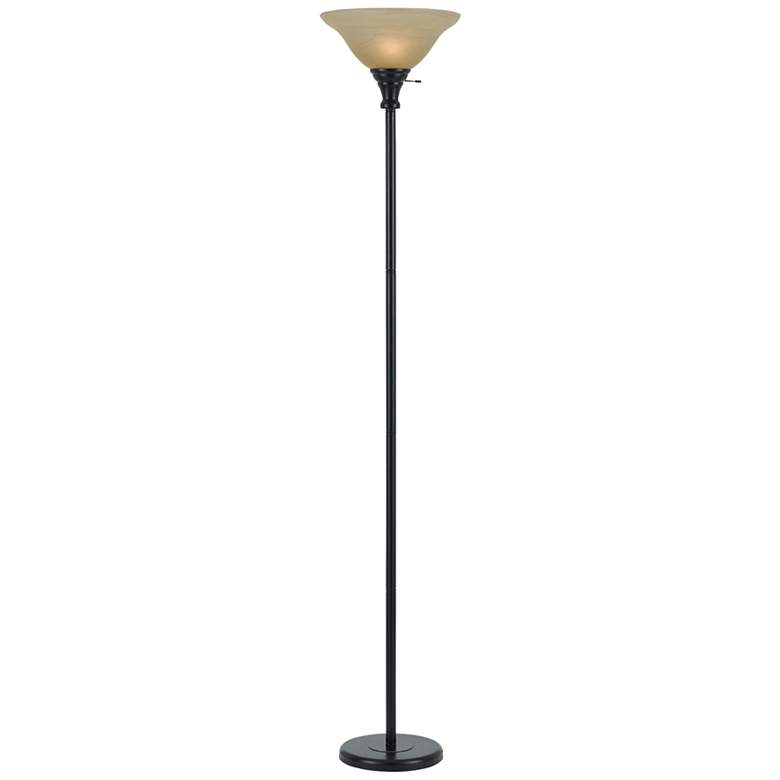 Skyler Bronze Finish Torchiere Floor Lamp