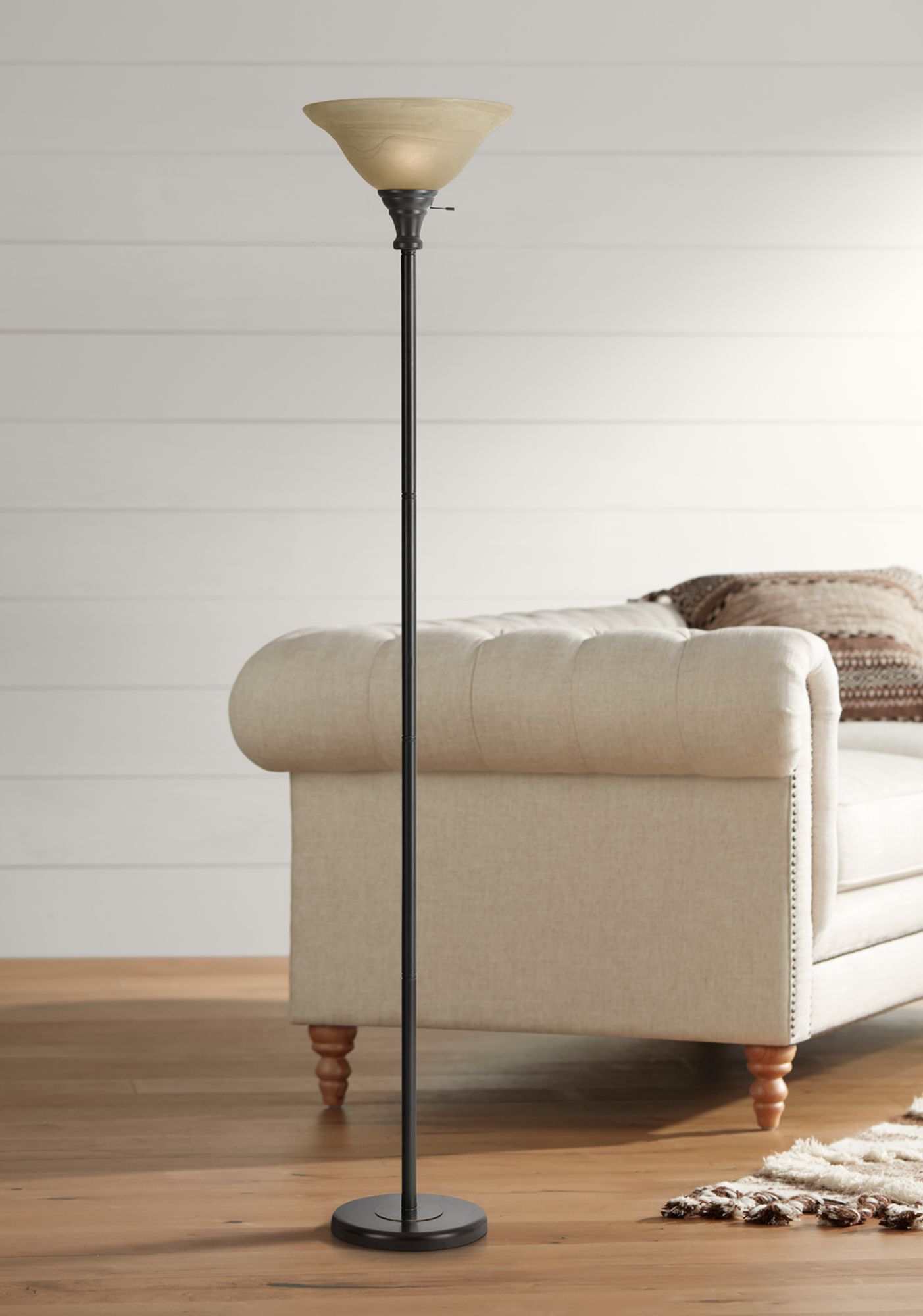 Skyler Bronze Finish Torchiere Floor Lamp W1867 Lamps Plus