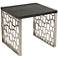 Skyline 24" Wide Charcoal and Stainless Steel Side Table