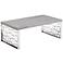 Skyline Gray Wash and Brushed Stainless Steel Coffee Table