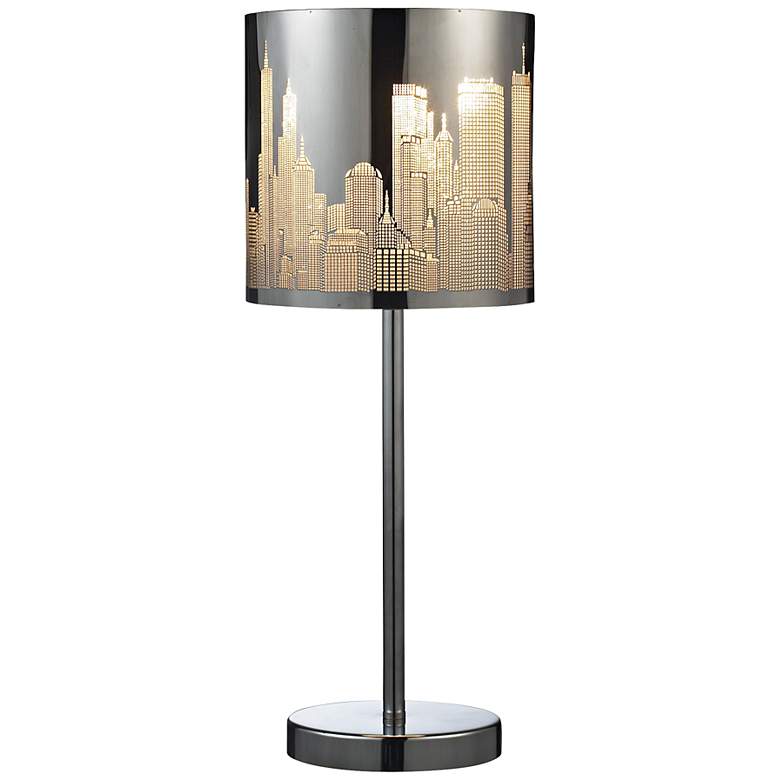Image 1 Skyline Polished Steel Accent Table Lamp