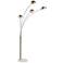 Skyline Satin Nickel 4-Light Adjustable LED Arc Floor Lamp