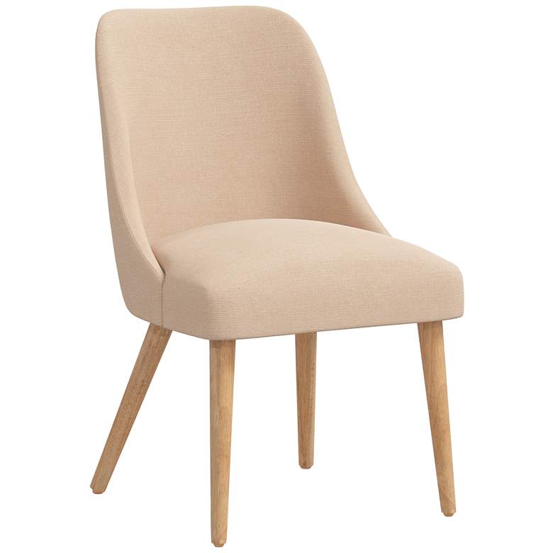 Image 1 Skyline Tara 20" Wide Fawn Pink Linen Fabric Modern Dining Chair