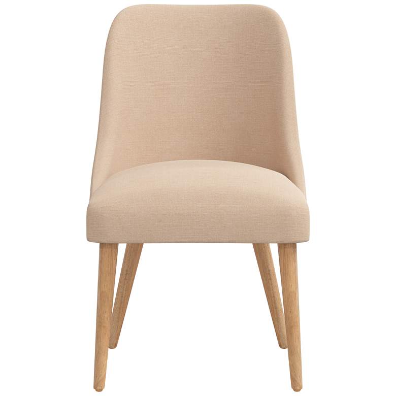 Image 3 Skyline Tara 20" Wide Fawn Pink Linen Fabric Modern Dining Chair more views