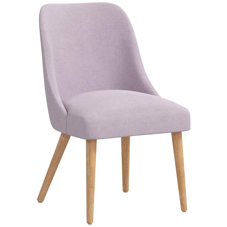 Image 1 Skyline Tara 20" Wide Lilac Purple Linen Fabric Modern Dining Chair