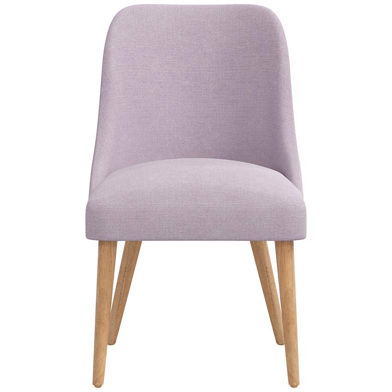 Image 3 Skyline Tara 20" Wide Lilac Purple Linen Fabric Modern Dining Chair more views