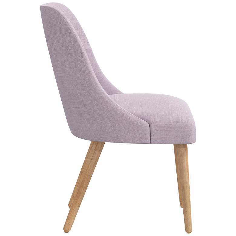 Image 4 Skyline Tara 20" Wide Lilac Purple Linen Fabric Modern Dining Chair more views