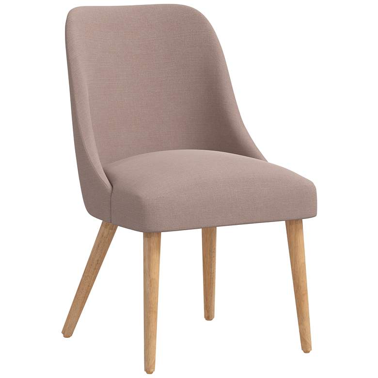 Image 1 Skyline Tara 20" Wide Mocha Brown Linen Fabric Modern Dining Chair