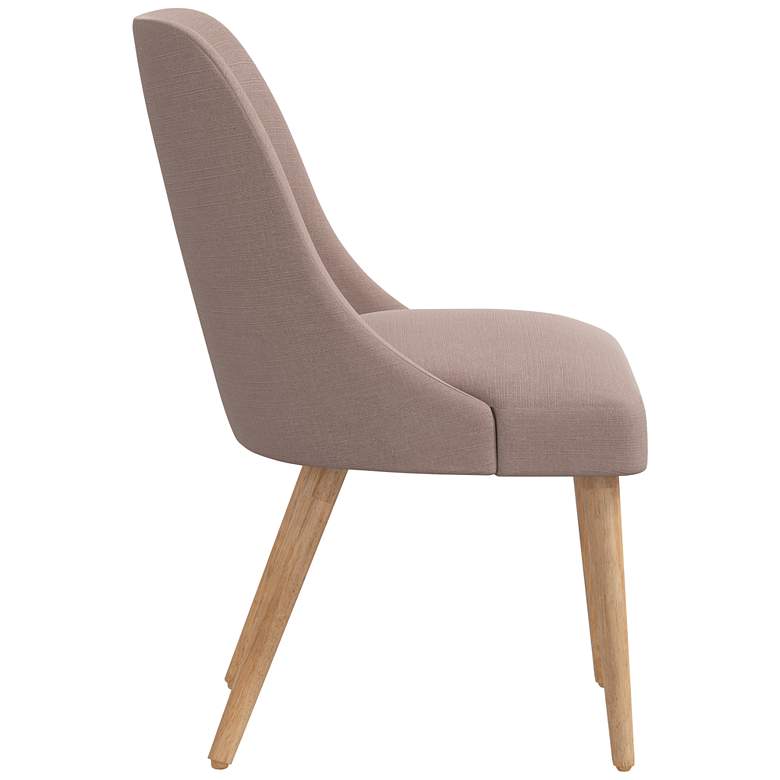 Image 4 Skyline Tara 20" Wide Mocha Brown Linen Fabric Modern Dining Chair more views