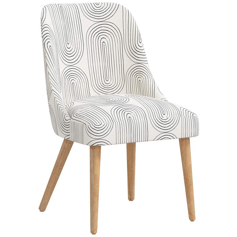 Image 1 Skyline Tara 20" Wide Oblong Slate Pattern Fabric Modern Dining Chair