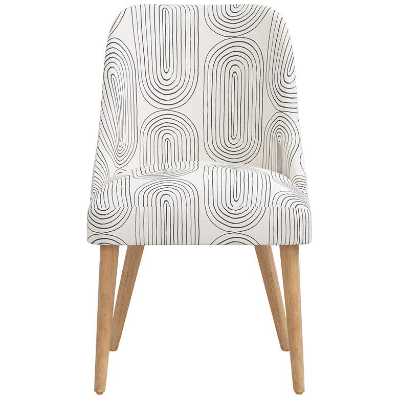 Image 4 Skyline Tara 20" Wide Oblong Slate Pattern Fabric Modern Dining Chair more views