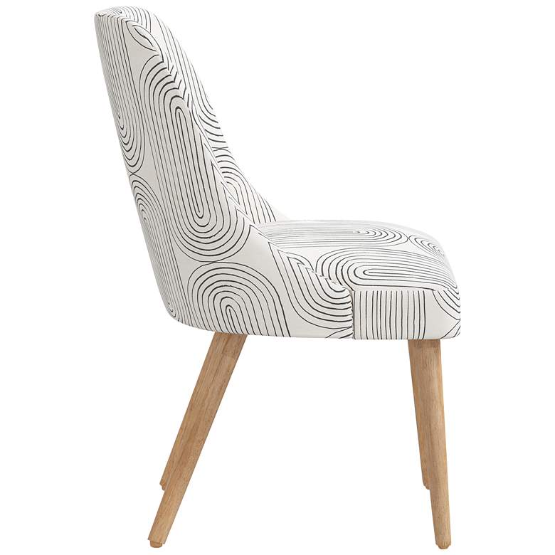 Image 5 Skyline Tara 20" Wide Oblong Slate Pattern Fabric Modern Dining Chair more views