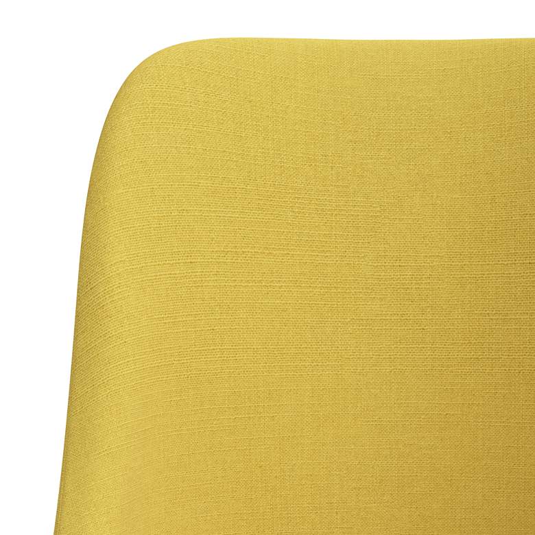 Image 2 Skyline Tara 20" Wide Ochre Yellow Linen Fabric Modern Dining Chair more views