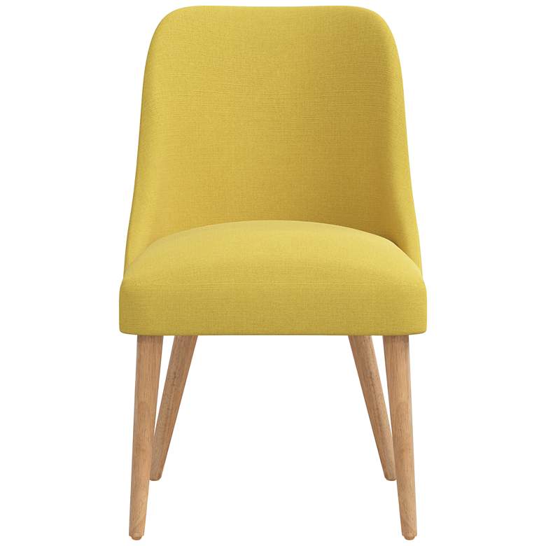 Image 3 Skyline Tara 20" Wide Ochre Yellow Linen Fabric Modern Dining Chair more views